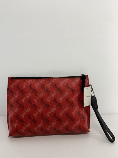 画像：COACHクラッチバッグ/レザー/RED/F847383