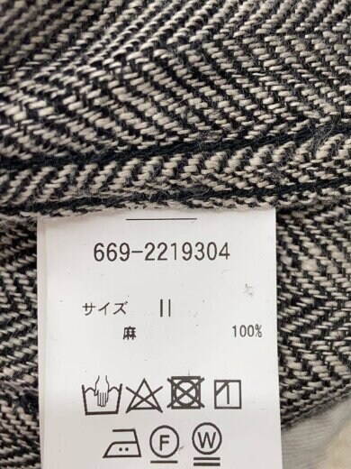 商品画像：長袖ワンピース/2/リネン/GRY/総柄/669-2219304// 5