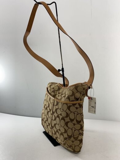 商品画像：ショルダーバッグ_クラシックシグネチャー_ヒッピー_ベージュレザー/キャンバス/BEG/総柄 2