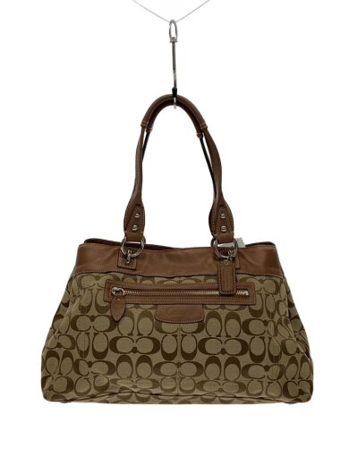 商品画像：トートバッグ_ペネロピ_シグネチャー_ブラウンレザー/キャンバス/BRW/総柄 1