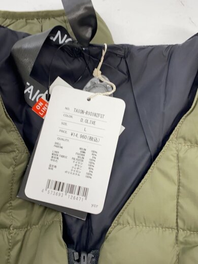 商品画像：ダウンジャケット/L/ポリエステル/GRN/無地/taion-R101wzfst 3