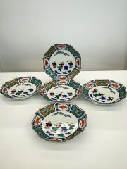 皿/5点セット/マルチカラー/九谷焼/唐子/八角皿/北山堂