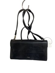 ショルダーバッグ/お財布ショルダー/レザー/BLK/無地