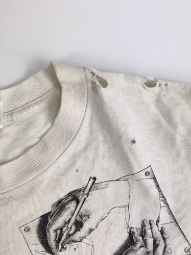 商品画像：90s/騙し絵/Tシャツ/L/コットン/WHT/プリント 7