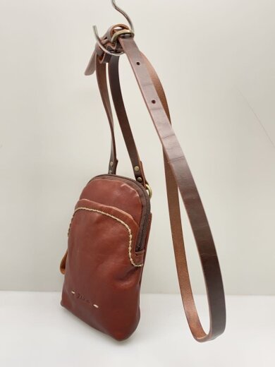 商品画像：スマホショルダー/ショルダーバッグ/レザー/BRW/無地 2