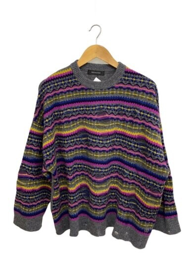 商品画像：ニット・セーター(厚手)/FREE/ウール/GRY/総柄/N0723A0002 1