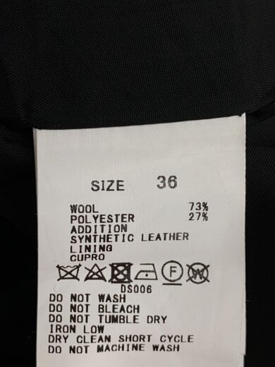 商品画像：ジレベスト/36/ウール/BLK/無地/12-07-34-07204 4