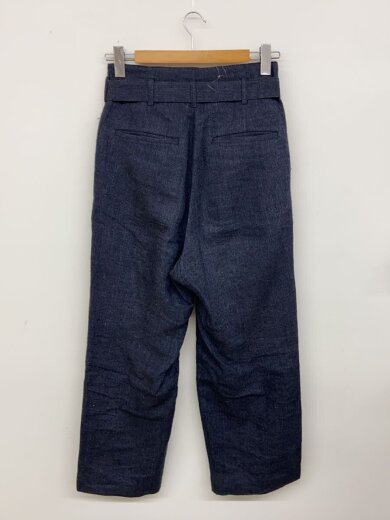 商品画像：PEOPLE別注/WOOL LINEN BELTED WIDE PANTS/ボトム/S/リネン/NVY/無地 2