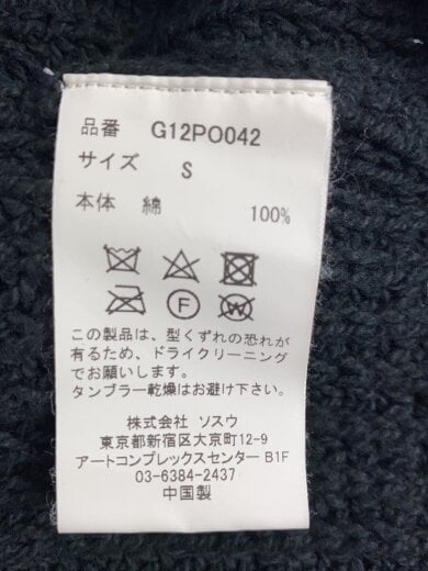 商品画像：ニット・セーター(薄手)/S/コットン/BLK/無地/G12PO042 4