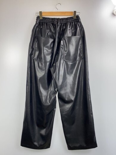 商品画像：24AW/Faux Leather 5Pocket Wide Easy Pants/ボトム/S/ポリエステル/BLK 2