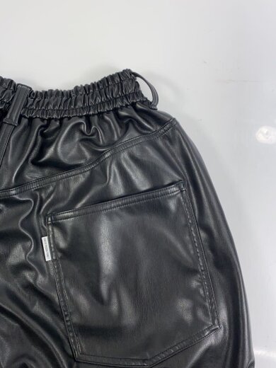 商品画像：24AW/Faux Leather 5Pocket Wide Easy Pants/ボトム/S/ポリエステル/BLK 6