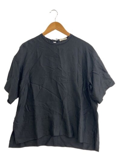 商品画像：半袖ブラウス/シルク/BLK/無地/7939-230-0004// 1
