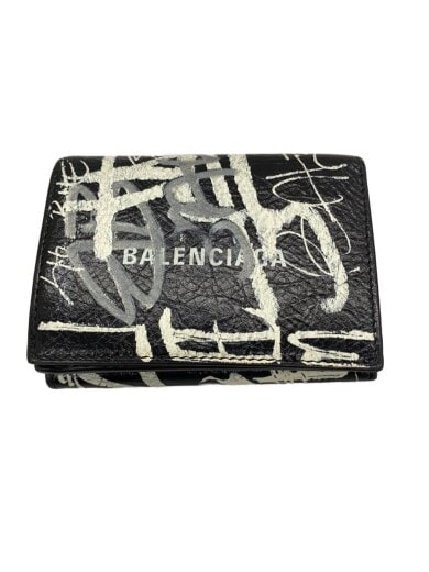 商品画像：3つ折り財布/レザー/BLK/総柄/メンズ/594312 1