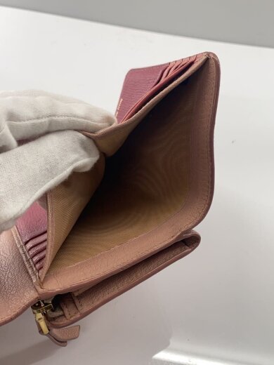 商品画像：3つ折り財布/レザー/PNK/無地/レディース 5