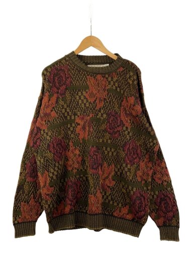 商品画像：CROSSINGS/80-90s/3Dニット/USA製/ニット(厚手)/XL/コットン/BRW/総柄// 1