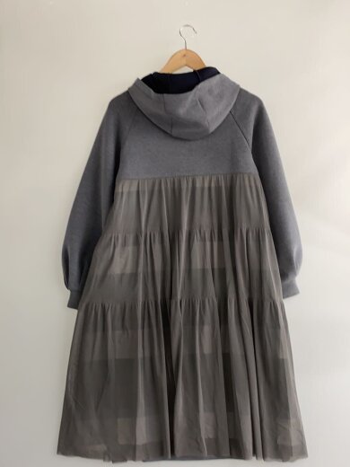 商品画像：フード付き長袖ワンピース/36/ポリエステル/GRY/55J13-430-07// 2