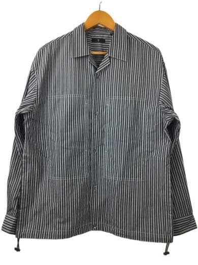 画像：UNIQLO × JIL SANDER+J/スーピマコットンオーバーサイズシャツブルゾン/長袖シャツ/M/コットン/ストライプ/4404651