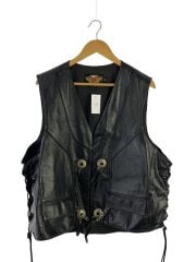 usa製/ベスト/XL/レザー/BLK