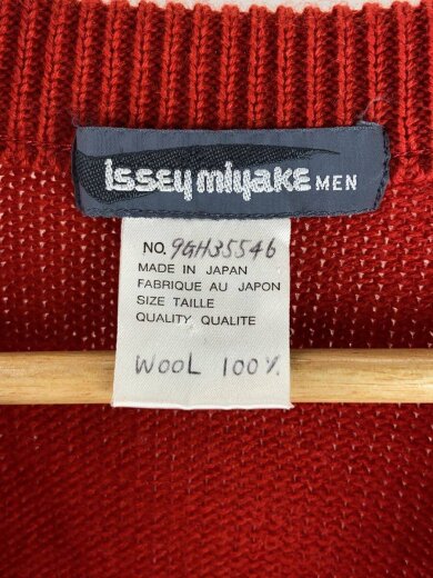 画像：ISSEY MIYAKE MEN筆タグ/80s/3Dニット/ニット・セーター(厚手)/ウール/RED/9GH355463