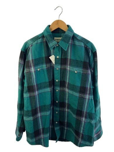 商品画像：80s-90s/長袖シャツ/XL/コットン/GRN/チェック 1