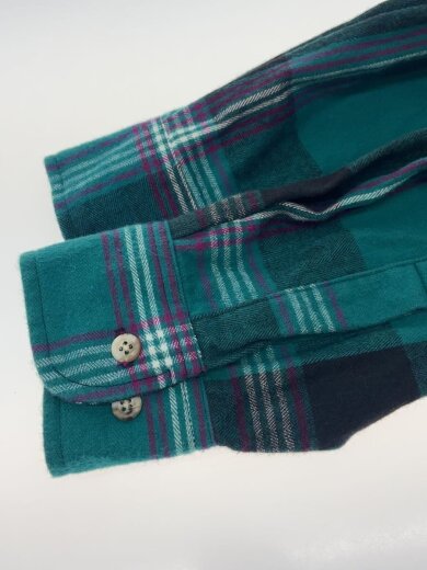 商品画像：80s-90s/長袖シャツ/XL/コットン/GRN/チェック 4