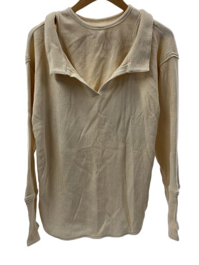 商品画像：26SS/WAFFLE LAYERED DESIGN CUT TOP/トップス/FREE/コットン/BEG 1