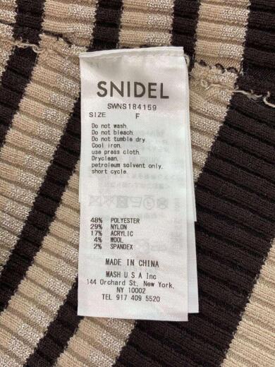 画像：SNIDELスカート/FREE/ポリエステル/BRW/ボーダー/SWNS1841595