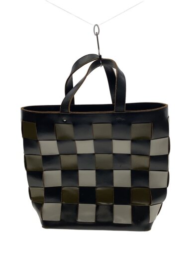 商品画像：編み込み/トートバッグ/レザー/BLK/tc-k203-051-1// 1