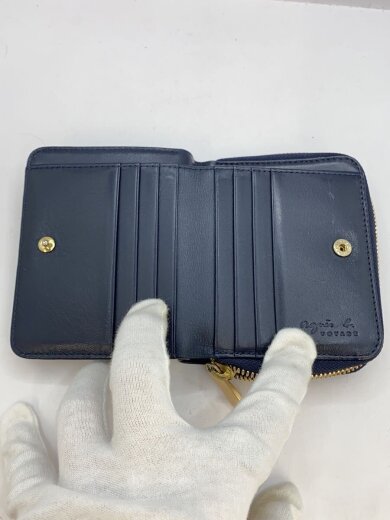 商品画像：2つ折り財布/PVC/NVY/無地/レディース 4