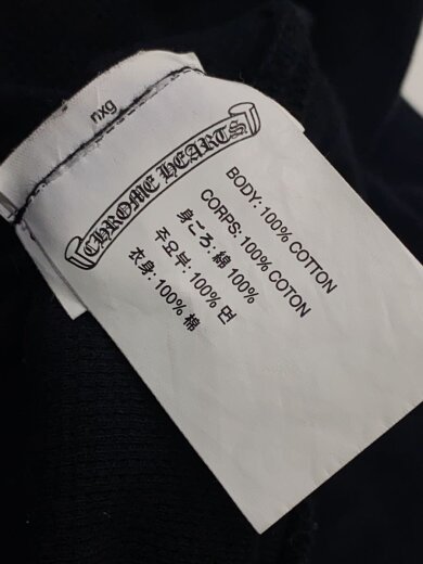 画像：CHROME HEARTSLetters Sleeve Fleece Zip Hood/L/コットン/BLK/2212-304-00164