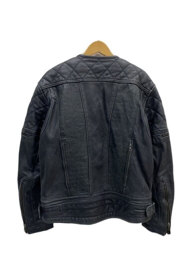 商品画像：ARLEN NESS/クロコ型押し切替/L/レザー/BLK 2