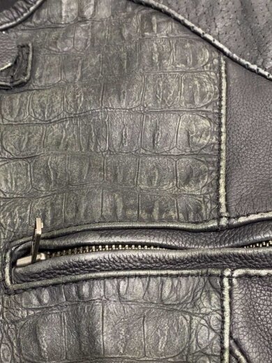 商品画像：ARLEN NESS/クロコ型押し切替/L/レザー/BLK 8