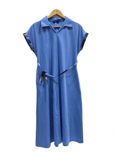 商品画像：コンパクトポンチカラーネックドレス/半袖ワンピース/38/コットン/BLU/55j25-553-20// 1