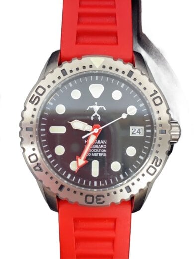 商品画像：Hawaiian Lifeguard Association/アナログ/ラバー/RED 1