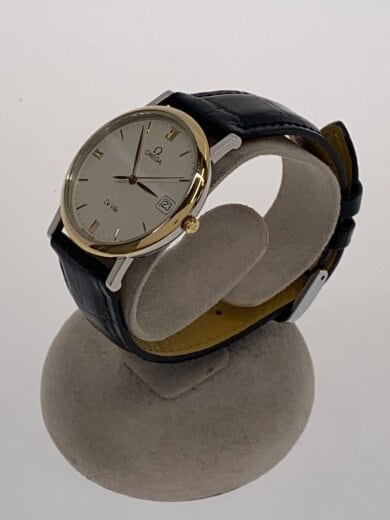 商品画像：De Ville/クォーツ腕時計/アナログ/レザー/WHT/BLK/社外ベルト 2