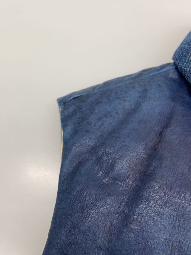 商品画像：ダウンベスト/L/コットン/ネイビー/無地/レザー染み有/レミレリーフ 7