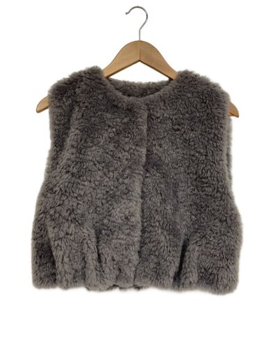 商品画像：ヘランダムファーショートベスト/36/ポリエステル/グレー/11-07-44-07001 1