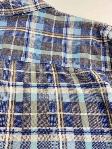商品画像：60s頃/開襟シャツ/S/コットン/ブルー/チェック/プリネル 5