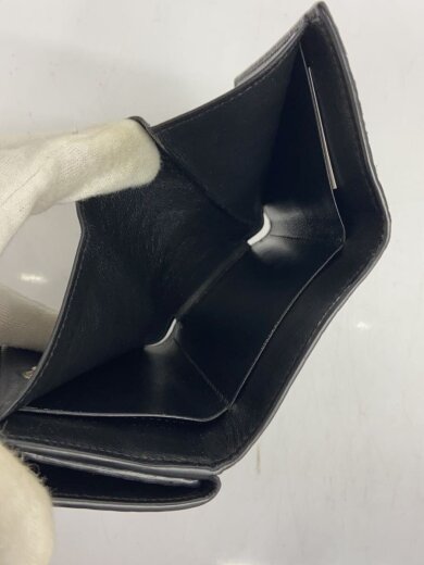 商品画像：3つ折り財布/レザー/ブラック/レディース 5