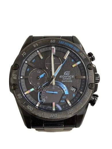 商品画像：ソーラー腕時計_EDIFICE/アナログ/ステンレス/BLK/BLK/SS 1