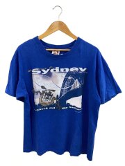 90s/タスマニアンデビル/Tシャツ/M/コットン/ブルー/プリント