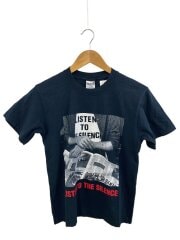 LISTEN TO THE SILENCE/Tシャツ/M/コットン/ブラック/プリント