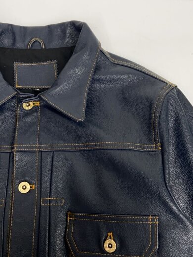商品画像：GABRIEL/1st type/レザージャケット・ブルゾン/--/牛革/ネイビー/無地 7