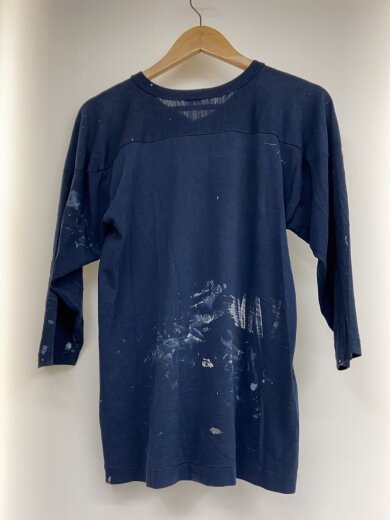商品画像：70s/バータグ後期/USA製/フットボールT/7分袖カットソー/M/ネイビー/ヴィンテージ 2