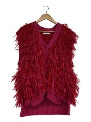 Shaggy Fringe Hand Vest/ニットベスト(厚手)/ピンク/2123236