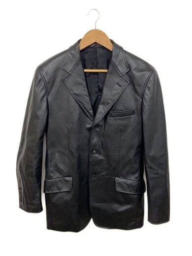 商品画像：テーラードジャケット/L/牛革/BLK/無地 1