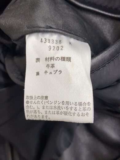 商品画像：テーラードジャケット/L/牛革/BLK/無地 4