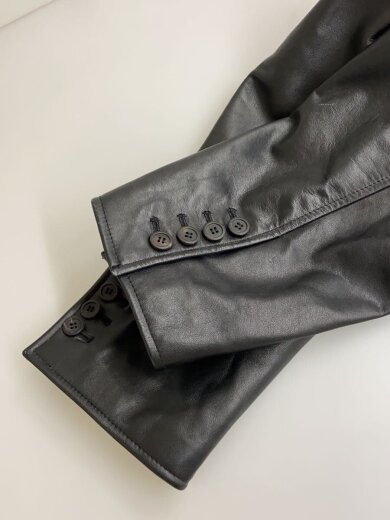 商品画像：テーラードジャケット/L/牛革/BLK/無地 5