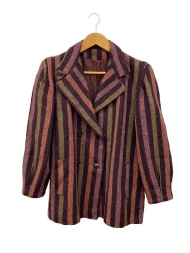 商品画像：PORTRAIT/70-80s/USA製/ダブルテーラードジャケット/ウール/ボルドー/ストライプ 1