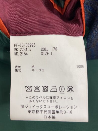 商品画像：テーラードジャケット/L/ウール/ネイビー/チェック/PF-IS-86995 4